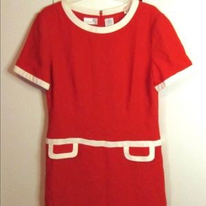 Liz Claiborne Red White Shift Dress